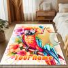 1PC Custom Name Parrot Floral Paradise Theme Floor Mat Ideal for Living Room, Game Rooms, Office, Bedroom, Office Floor Mat , Floor Mats for Home