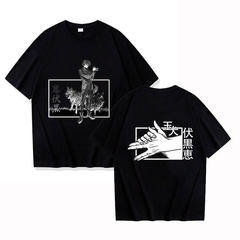 New Anime Fushiguro Megumi Print T Shirt Women Men Short Sleeve Tops Tees Summer Fashion Loose Casual Tees