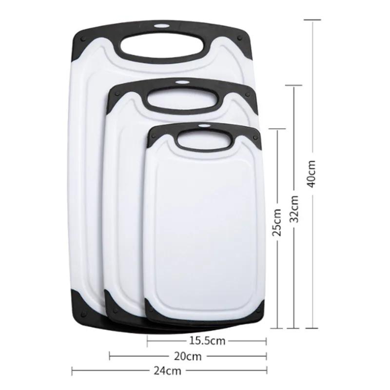 Schneidebrett-Set Gemüse Fleisch Schneidebrett Rutschfest Schwerlast Rechteckiges Hackbrett Heimküchenzubehör Klebriges Brett