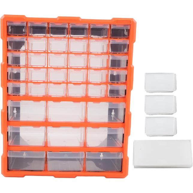 

Craft Storage Cabinet Drawer Organizer Wall Mount Parts Organizer Drawers 39 Drawers Removable Inner Box Divider for Small Toys