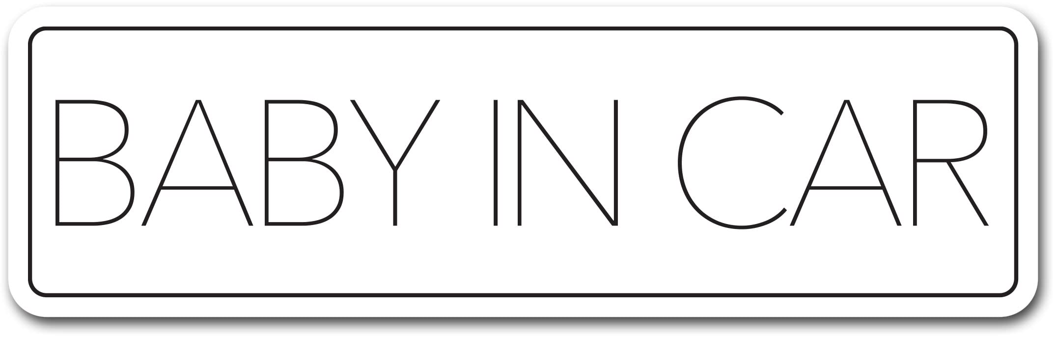 

Baby Car Magnet Sticker, Simple Design, Baby in Car, Baby On Board Sign, Simple, White (Magnet) Width 18cm x height 5.5cm білий