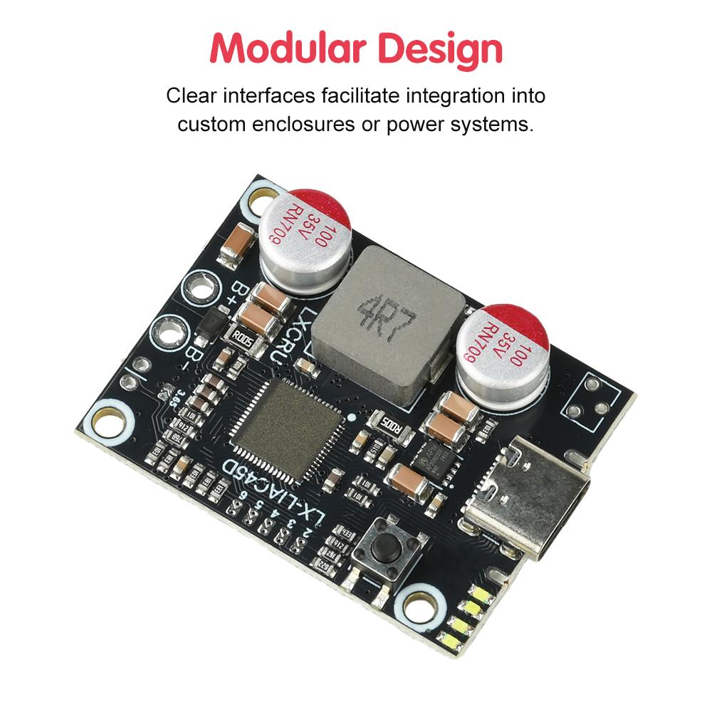 2-6S PD 45W Fast Charging Mobile Power Module DIY Power Bank Mainboard Supports Lithium-Ion and Lithium Iron Phosphate Battery