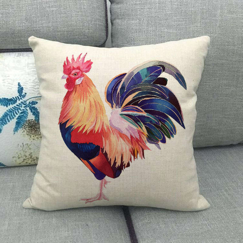 Geflügel (Hahn) Serie Im Landhausstil Digitaldruck Kurzflor Kissenbezüge für Sofa Büro Kissenbezug Haushaltswaren