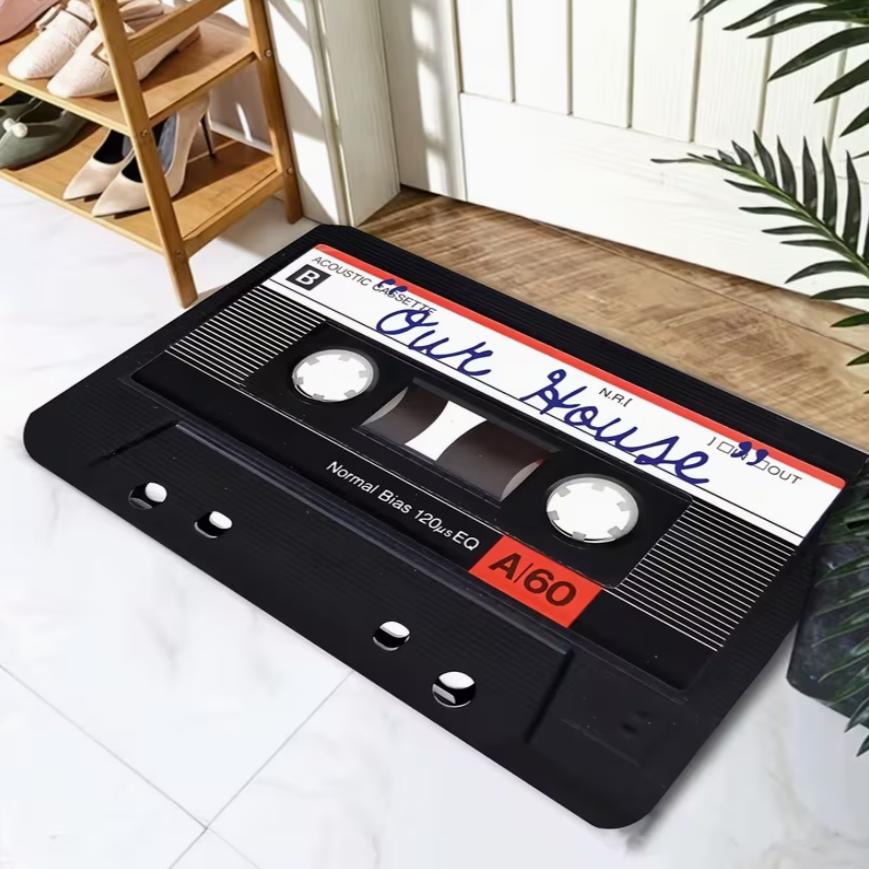 

1 Cartoon Record Bedroom Carpet Kitchen Floor Mat Anti Slip Bathroom Living Room Carpet Entrance Door Mat Home Decorative Rugs 40x60cm