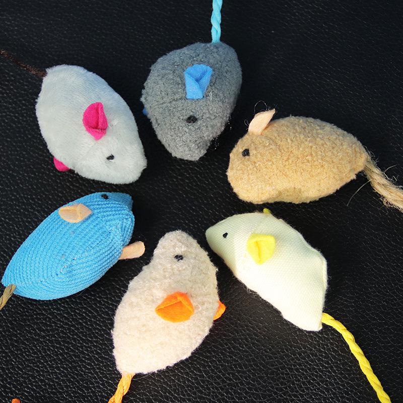 Cute Plush Mint Mouse Cat Toy for Self-Entertainment and Relief