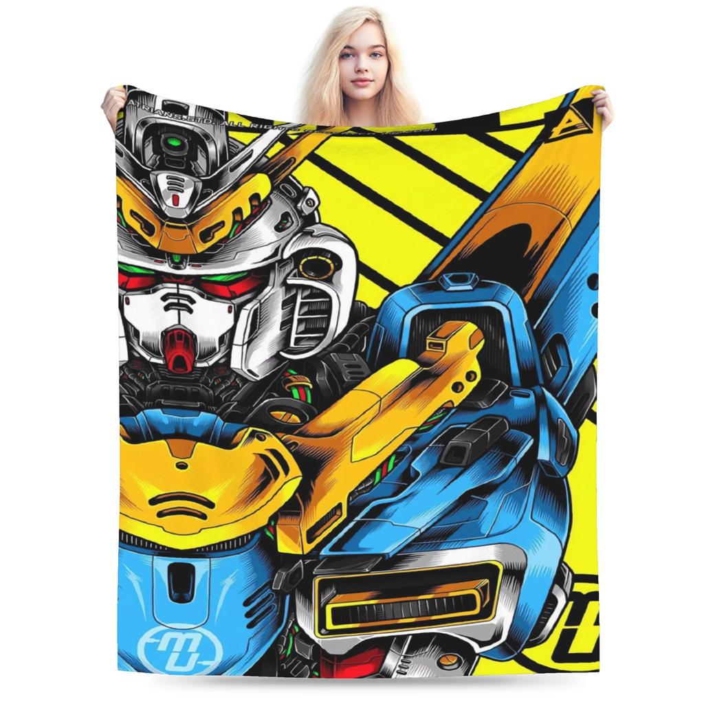 Gundam Robot Anime Blanket Quality Super Soft  Throw Blanket Winter Boy Girl Home Decor Graphic Bedspread