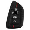 4 Button Black Silicone Smart Fob Remote Key Fob Cover Case Protector Fit for 1 2 3 4 5 6 7 8 Series X1 X3 X5