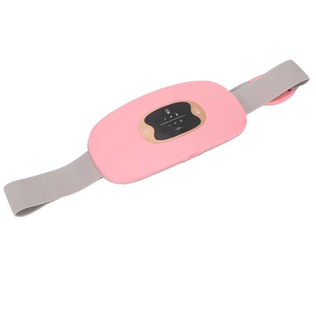 Menstrual Heated Belt 3 Temperature Gears Fast Heating High Frequency Vibration Electric Waist Belt for Women Pink