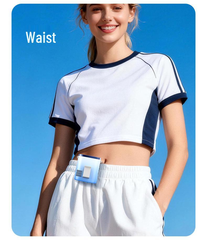 Cross-Border Ice Pack Cooling Waist and Neck Hanging Fan: Mini Handheld High-Speed Electric Fan for Outdoor Use