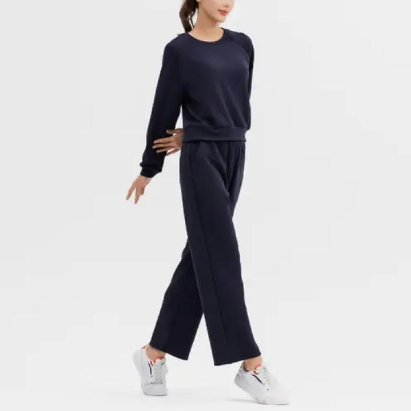 DECATHLON STAREVER Wide Leg Loose Comfortable Solid Trousers Women's Smoky Black