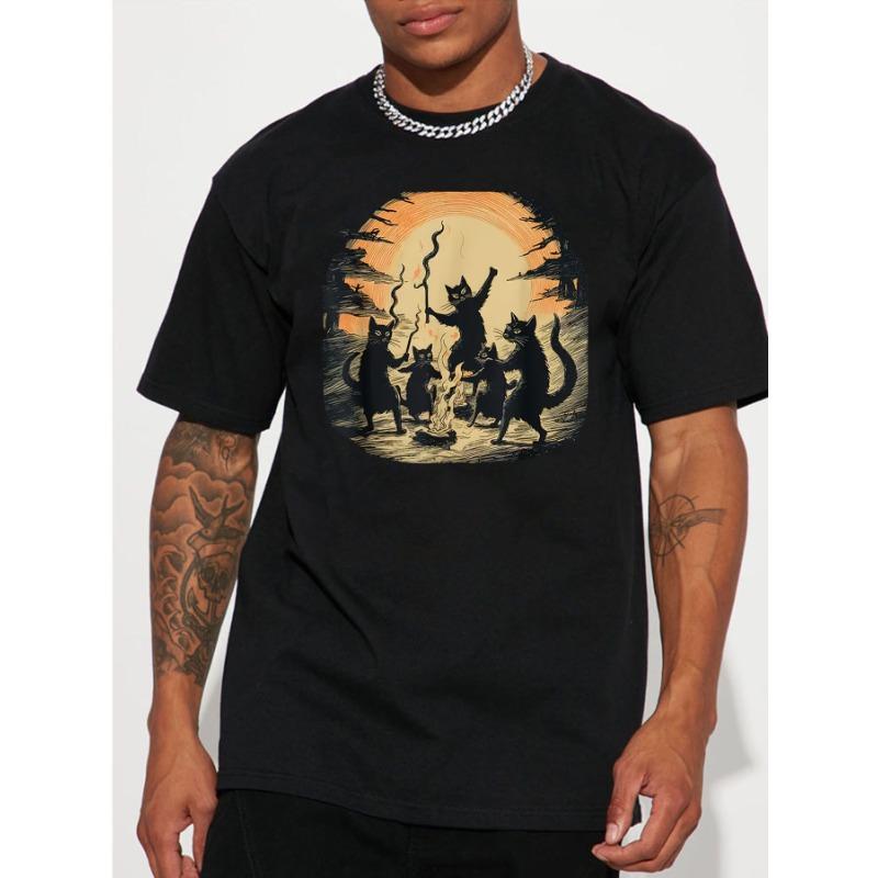 

Mens Heavy Black TShirt Fitness Everyday Party Casual Crew Neck Short Sleeve Breathable Summer Top 4XL