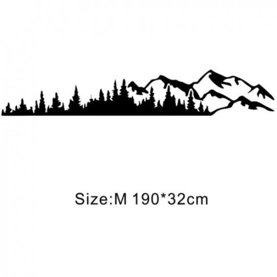 2PCS Car Side Body Tree Mountain Forest Graphic Sticker Vinyl Decal Waterproof
