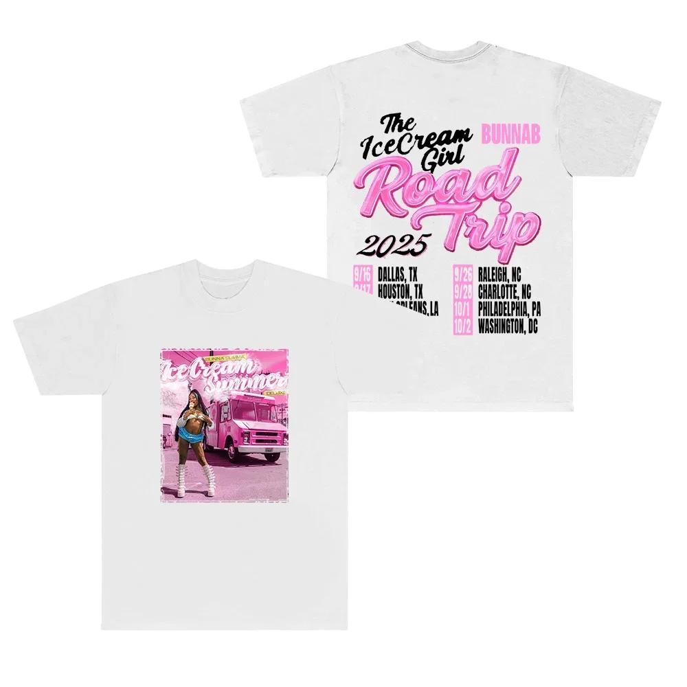 

BunnaB The Ice Cream Girl Road Trip TShirts Women Unisex HipHop Crewneck Short Sleeve Tee 4XL