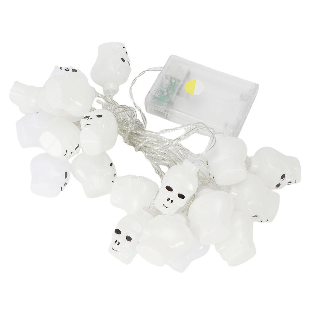 3 Meters 20pcs LED String Lights Halloween Props Skull Pattern Party Decoration Light