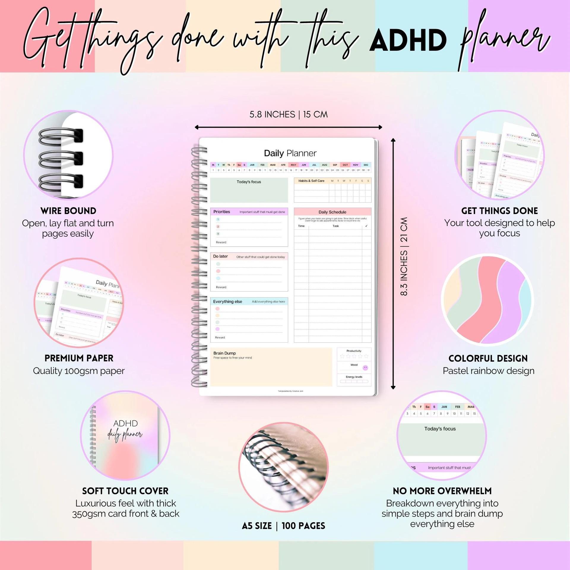 ADHD Daily Planner: Cross-Border Edition Other