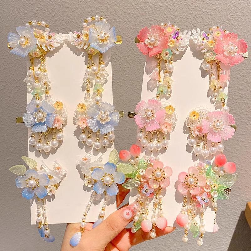 Ancient Style Hanfu Hair Accessories: Super Fairy Princess Tassel Hairpins for Girls & Women