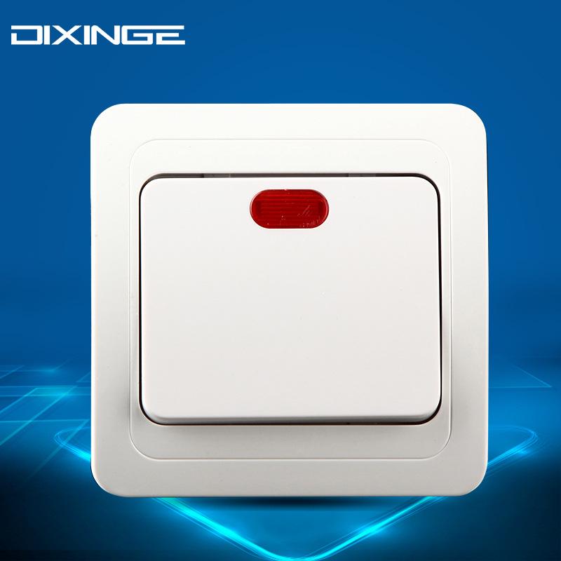 European Style 1-Gang Ceramic Switch with Indicator Light