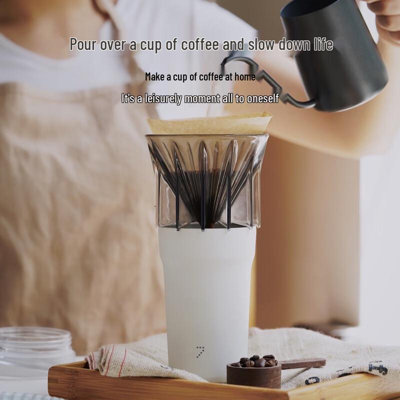 

Qicifang 400ml Stainless Steel Hand-pour Coffee Cup with Lid