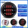 Multifunctional 2"52MM Gauge Digital Water Temperature+Fuel Level Gauge+Voltage with Alarm Red Light for Marine Boat Yacht Car