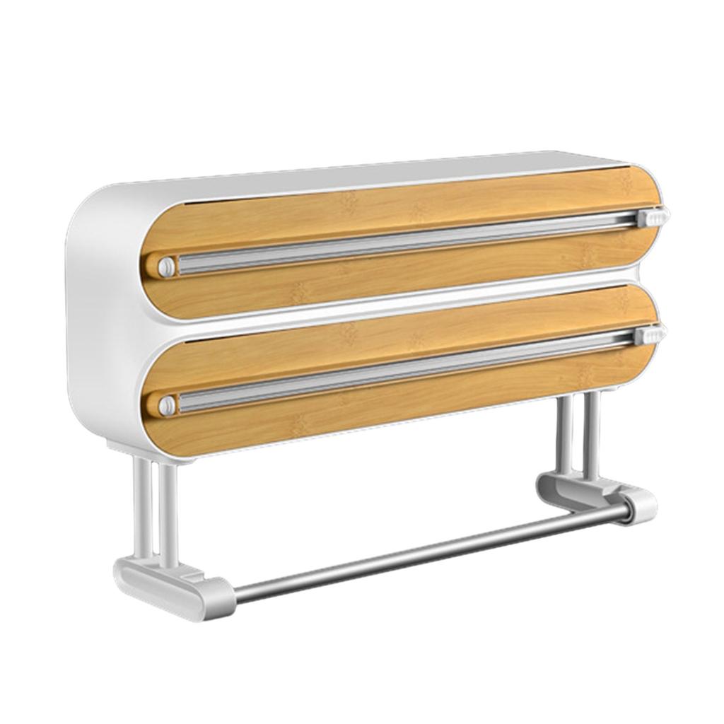 Magnetic Cling Wrap Dispenser and Cutter Wall/Refrigerator Mount Rolls Cutting Rack Kitchen Cling Film Foil Dispenser