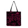 Sac Cabas Vintage en Lin pour Femme - Grande Capacité Sac à Bandoulière Imprimé Piano pour Usage Quotidien & Courses KTB