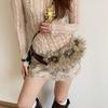 PU Leather Furry Waistband Spicy Girl Style Y2K Waistband Vintage Plush Belt  Female/Girls