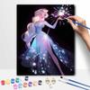 Disney Oil Painting DIY Digital Painting Elsa Frozen Snowflake Princess HandPainted Wall Art for Living Room and Entryway.