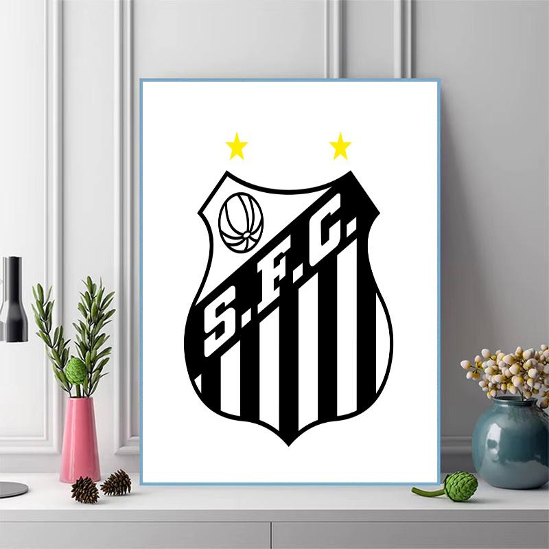 Santos FC Pattern 3pcs 100% Round Full Drill 5D DIY Diamond Painting Embroidery Cross Stitch Rhinestone Décor
