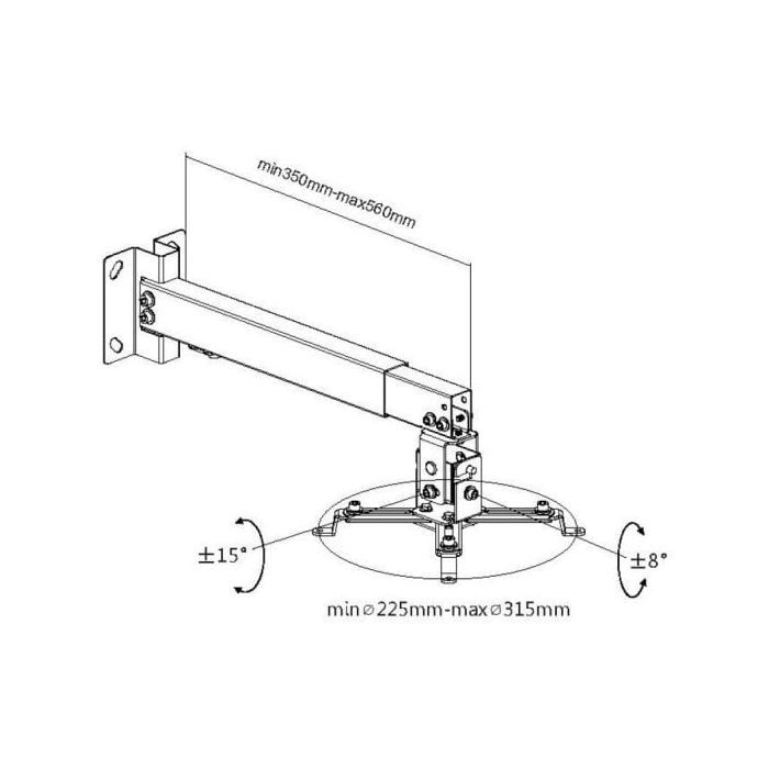 Support pour projecteurs - EQUIP - PROJECTOR BRACKET WALL/CEILING - Capacité 20 kg - Montage Mur