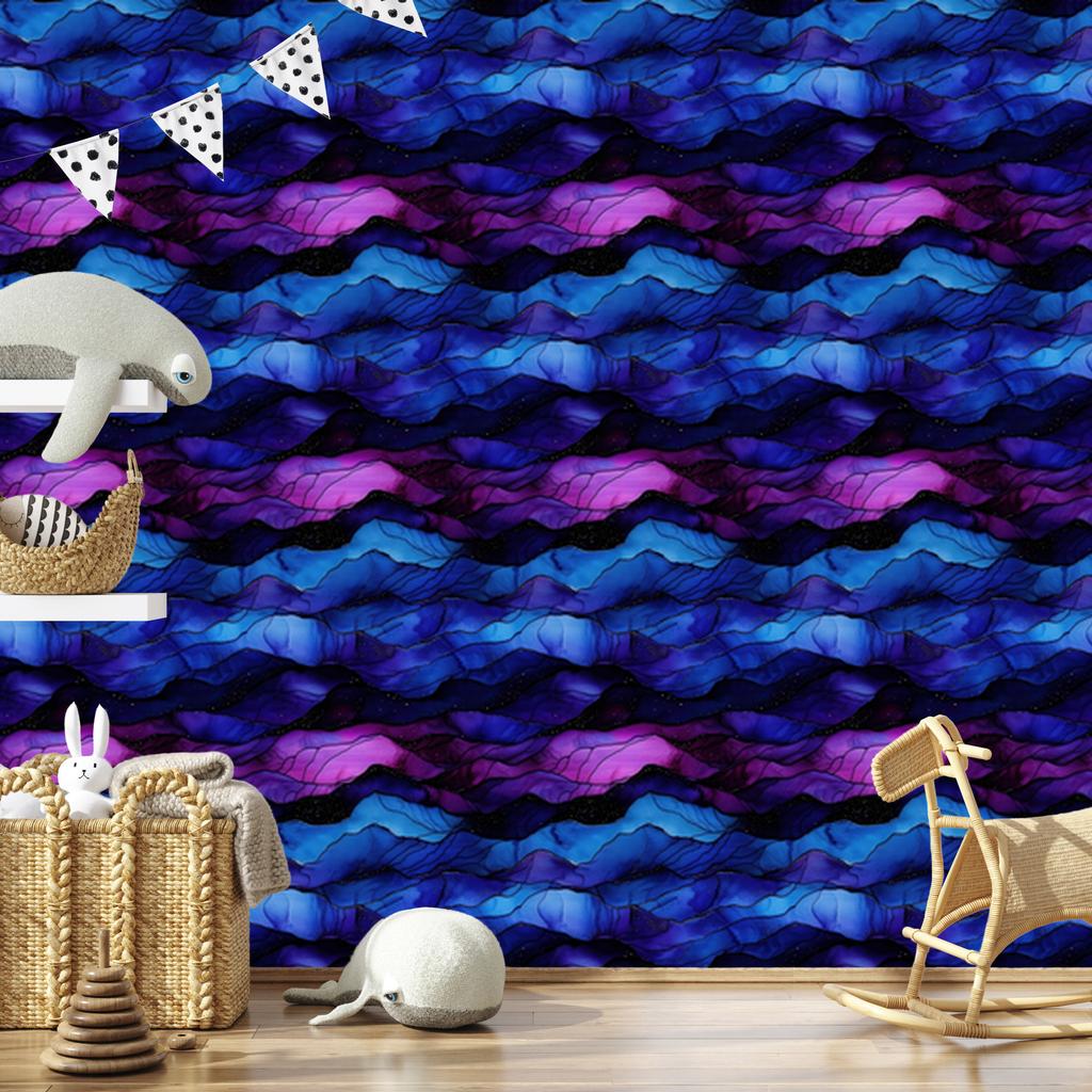 Wallpaper Ink blue, navy blue, black and purple 50x1000