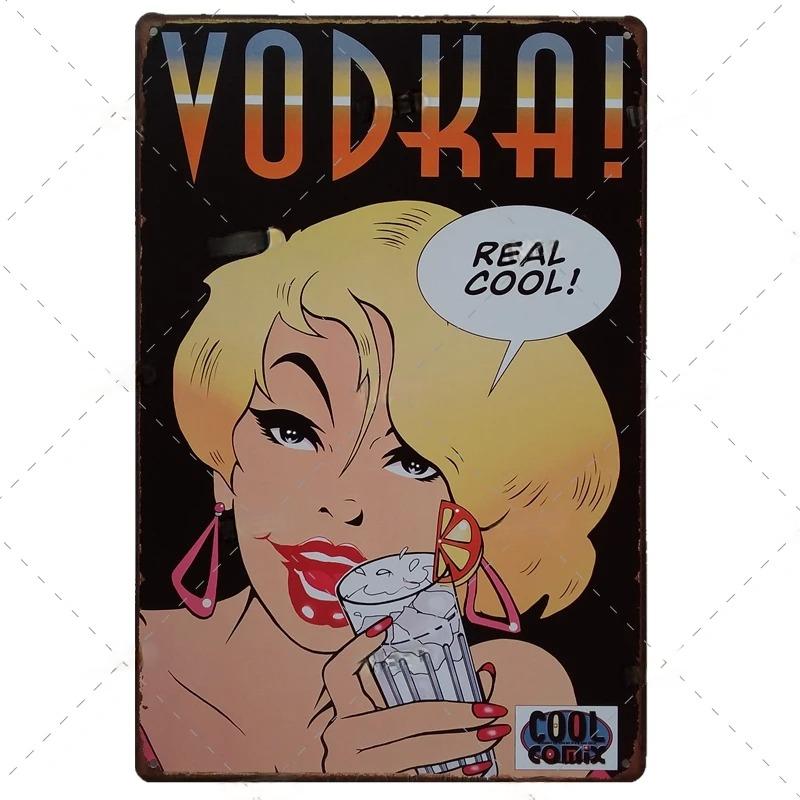 Vintage French Beer Tin Signs Decor Theme Irish Bars Club Pub Wall Posters Metal Plate Retro Vodka Iron