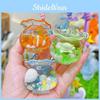 Sea Turtle Seahorse Devil Fishes Fish Tank Keychain Three Pendant Dimensional