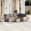 Vidaxl 8-Cz. Garden Furniture Set With Cushions, Beige, Poly Rattan