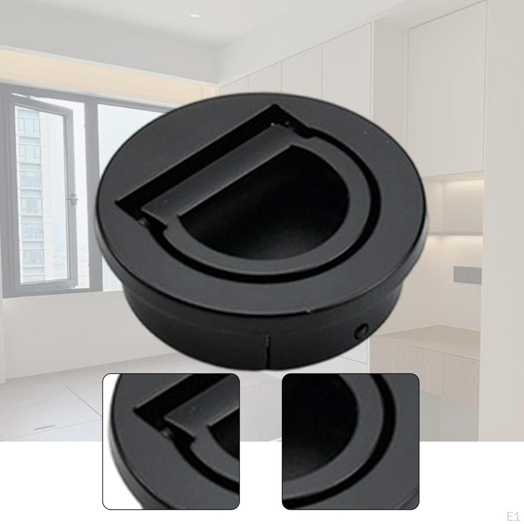 Pull Handle Easy Installation, Round, Zinc Alloy, 40mm Flush Latch Versatile for Locker Sliding