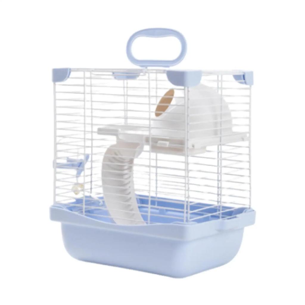2 Tiers Hamster Cage Enclosure Travel Cage High Chassis Design Detachable Bottom Double-decker villa basiccagetwo-storyplatform