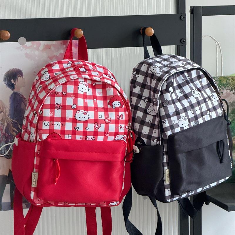Schoolbag Korean Version Ins Cute Cartoon Cat Backpack Female Large Capacity Cute Graffiti Student Schoolbag Sweet Versatile Backpack
