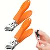 Anti-Splash Slanted Nail Clippers Wide Jaw Opening Stainless Steel Fingernail Toenail Cutter Professional Manicure Tools for Thi