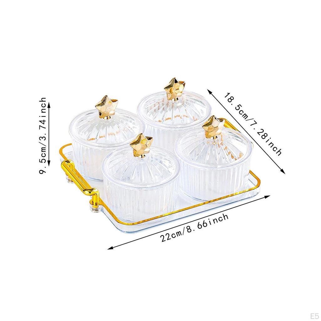 Dry Fruit Tray with Lid Desserts Serving Plate Decorative Divided Nut Bowl for Living