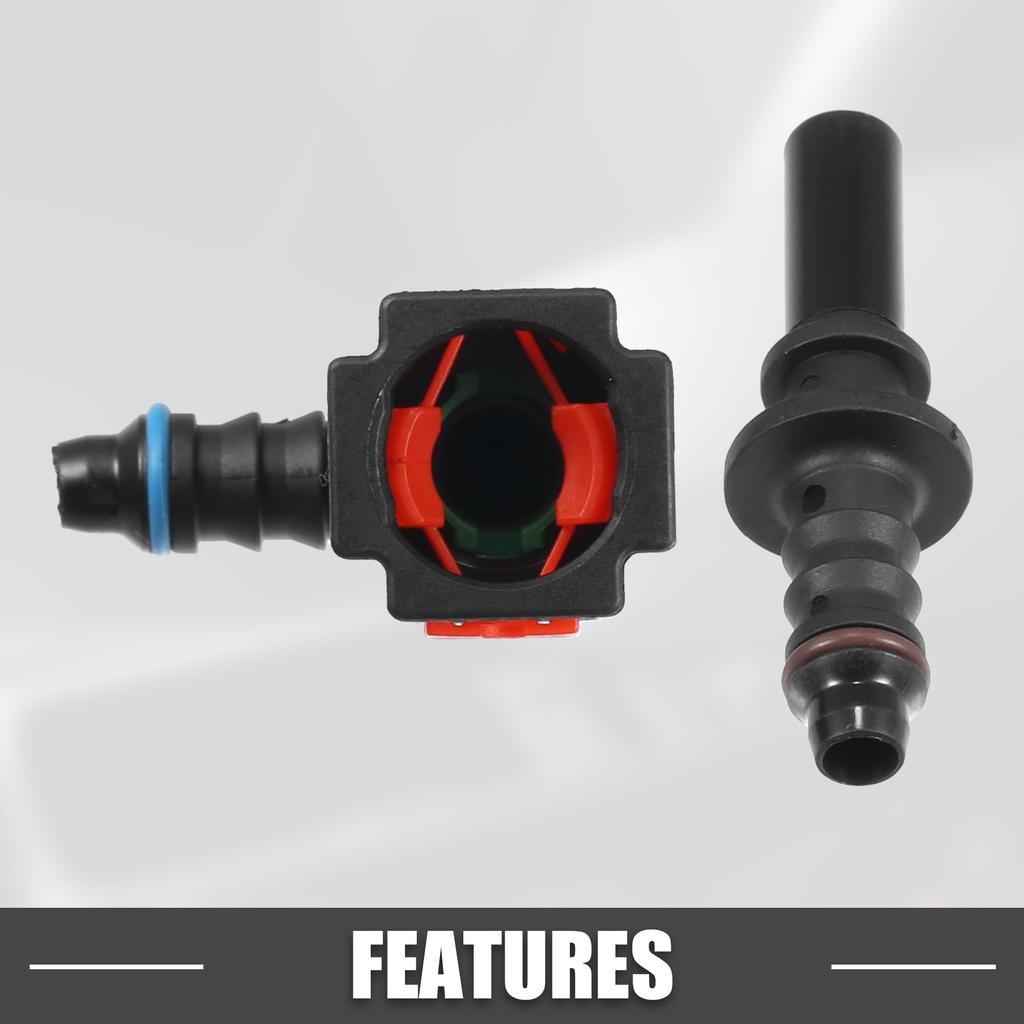 A ABSOPRO Car Fuel Line Hose Quick Release Connector Kit 90 Degree 5/16" 7.89mm