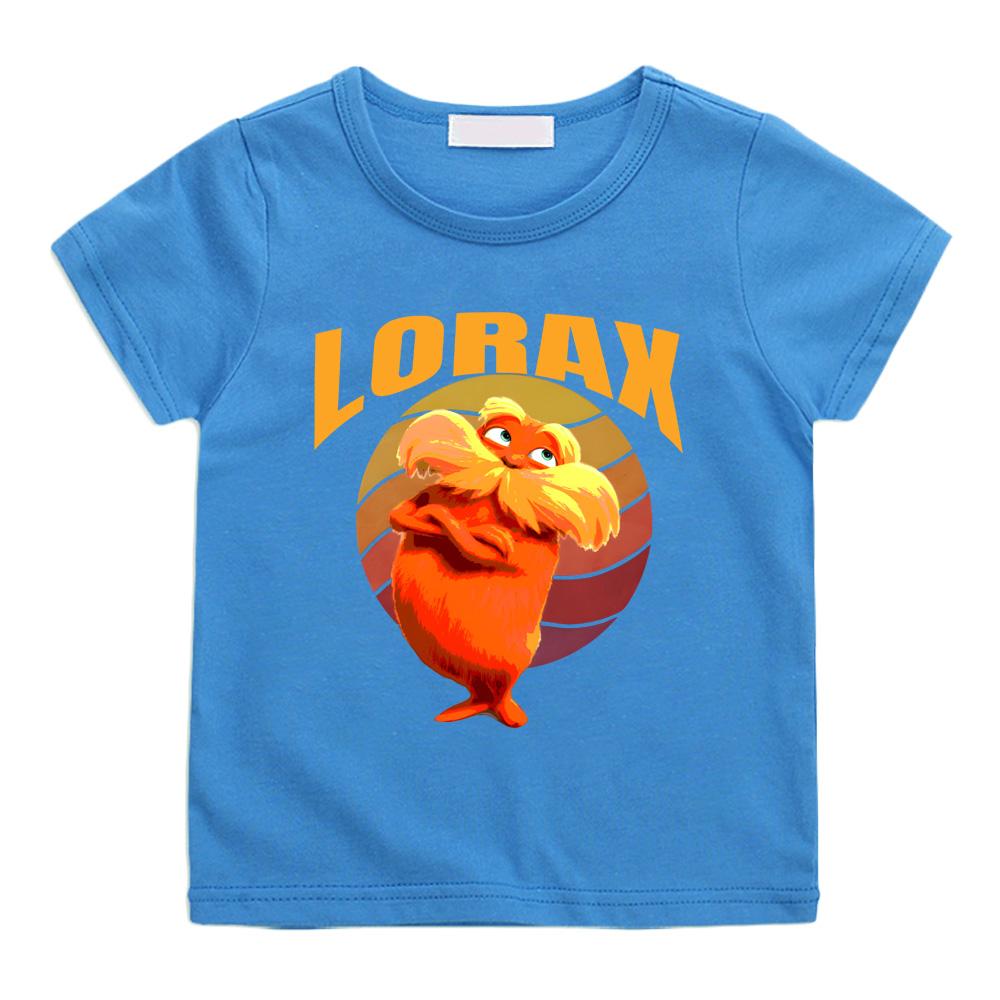 The Lorax T-shirts Sommar Kawaii Tecknad Manga Bomull Kortärmad Pojkar/Flickor T-shirt Tonåringar Rund Hals Tecknad Tryck Streetwear