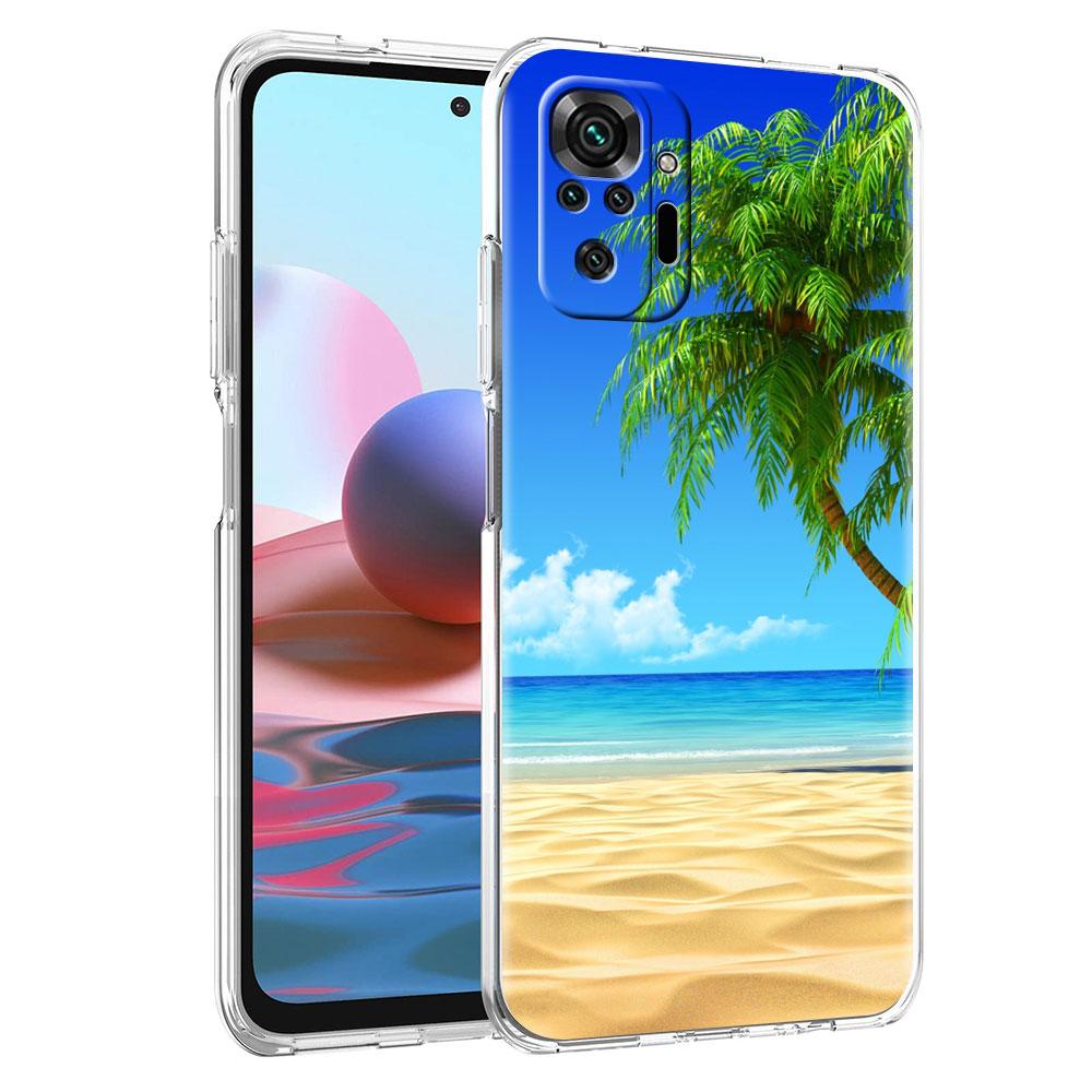 Soft Clear Case For Xiaomi Redmi Note 10 9 8 Pro 9S 10S 8T 9A 9C K40 7 9T 8A Shockproof Phone Cover Summer Vacation Beach Fundas