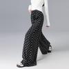 Demana Romantic Polka Dot Chiffon Wide-Leg Pants