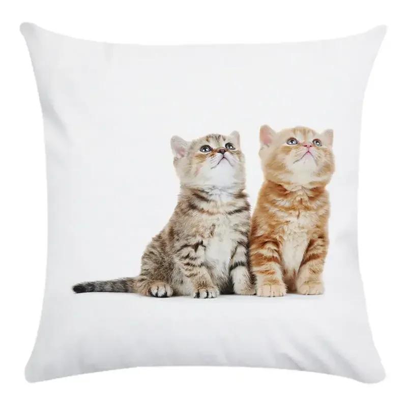 Animal Cute Cat Decorative Pillows Case Super Soft Print Cushion Cover  Living Room Decoration Accessories Home Decor for Chair