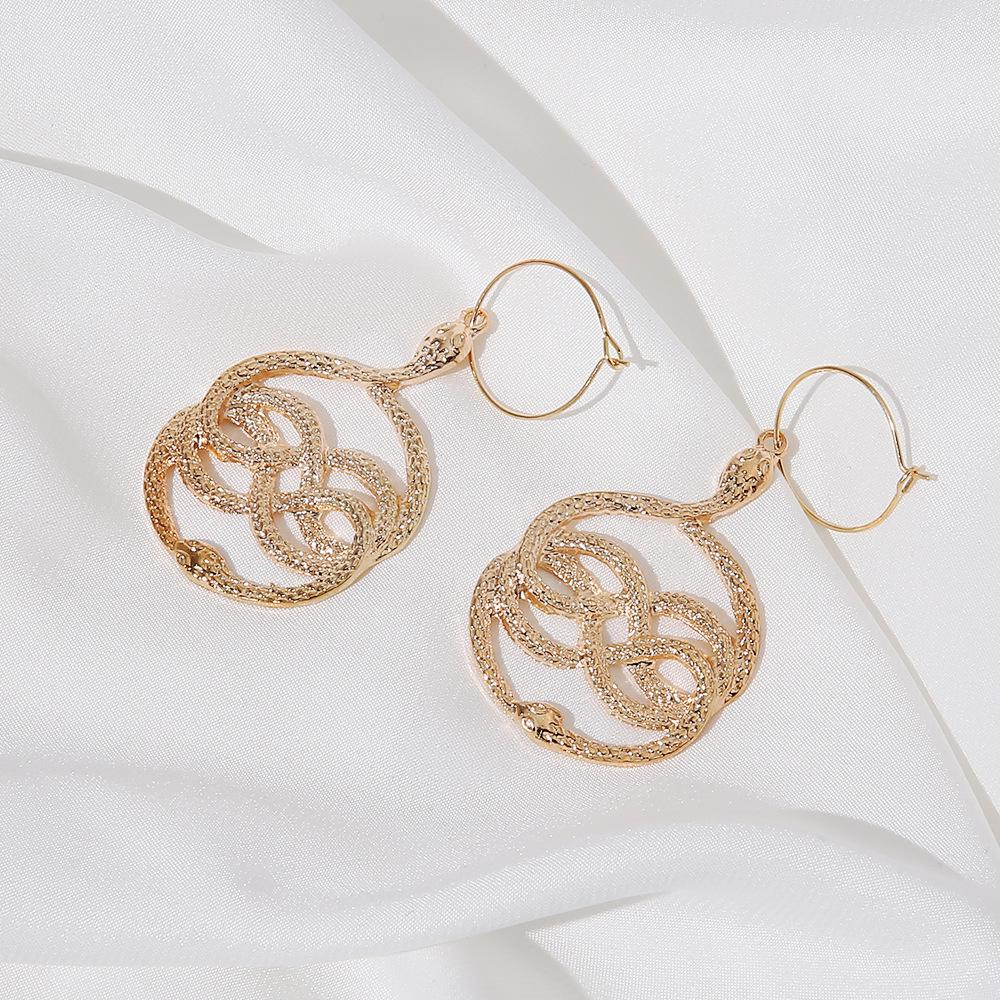 Trendy Retro Dragon Hoop Earrings: Creative, Celebrity-Influenced Snake Design