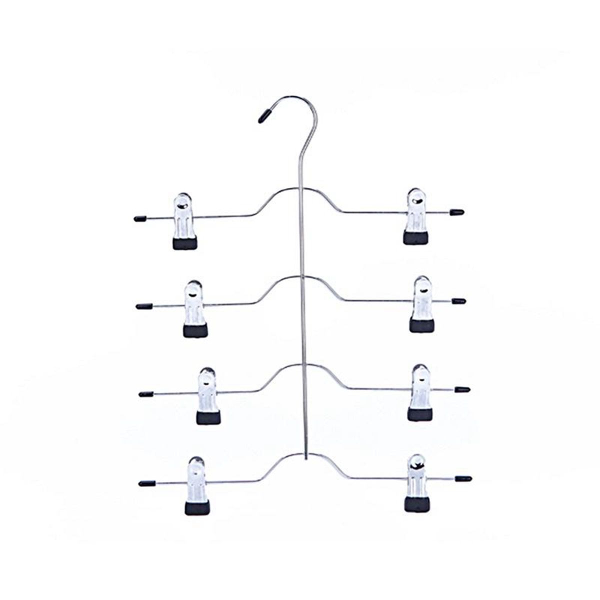 

4 Layers Clothes Pants Skirt Stainless Steel Space Saving Racks Trousers Clip Hangers Holder 32.5cm*36cm
