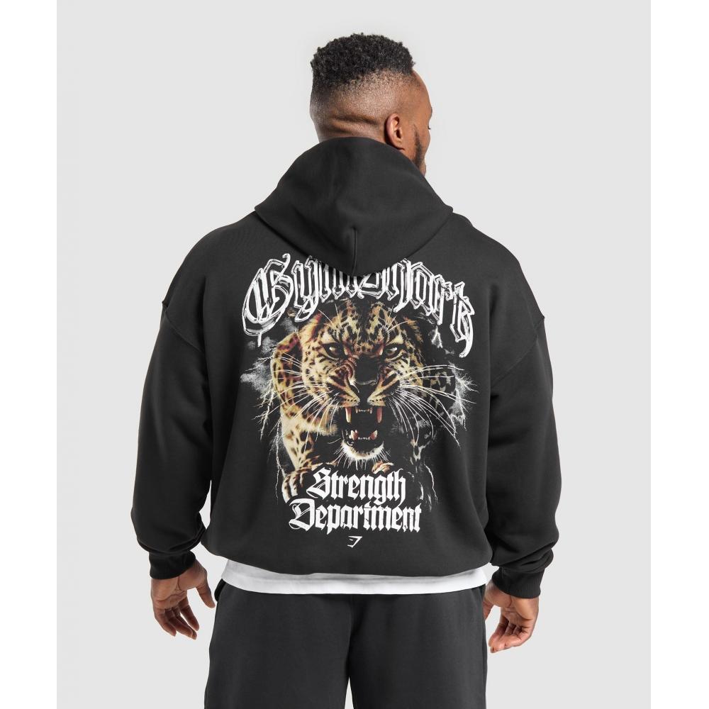 

Gymshark Strength Department Animal Oversized Hoodie Black A1c4y Bb2j XS