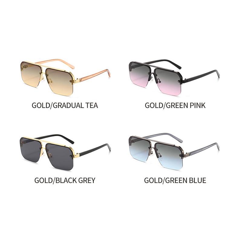 Xiaomi Men Women Semi‑Rimless Oversized Square Sunglasses Gradient Lens Transparent Temple UV400 Fashion Shades