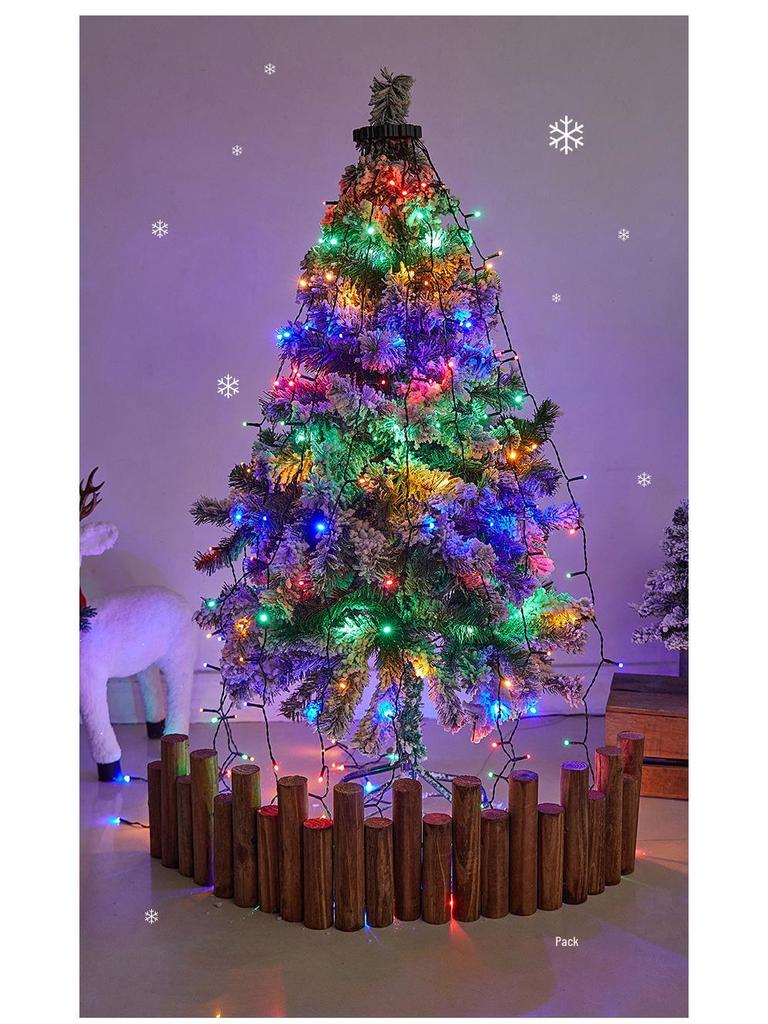 LED Ring Star Tree Topper: Low Voltage Flowing Waterfall Christmas Lights