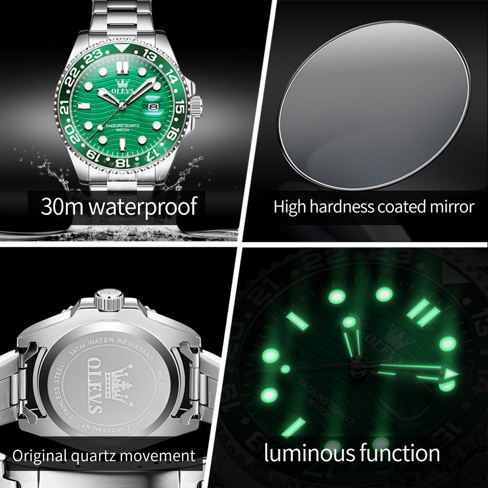 Herrenuhren Luxusuhr Herren Business Sport Wasserdichte Quarzuhr für Herren Edelstahl Relogio Masculino