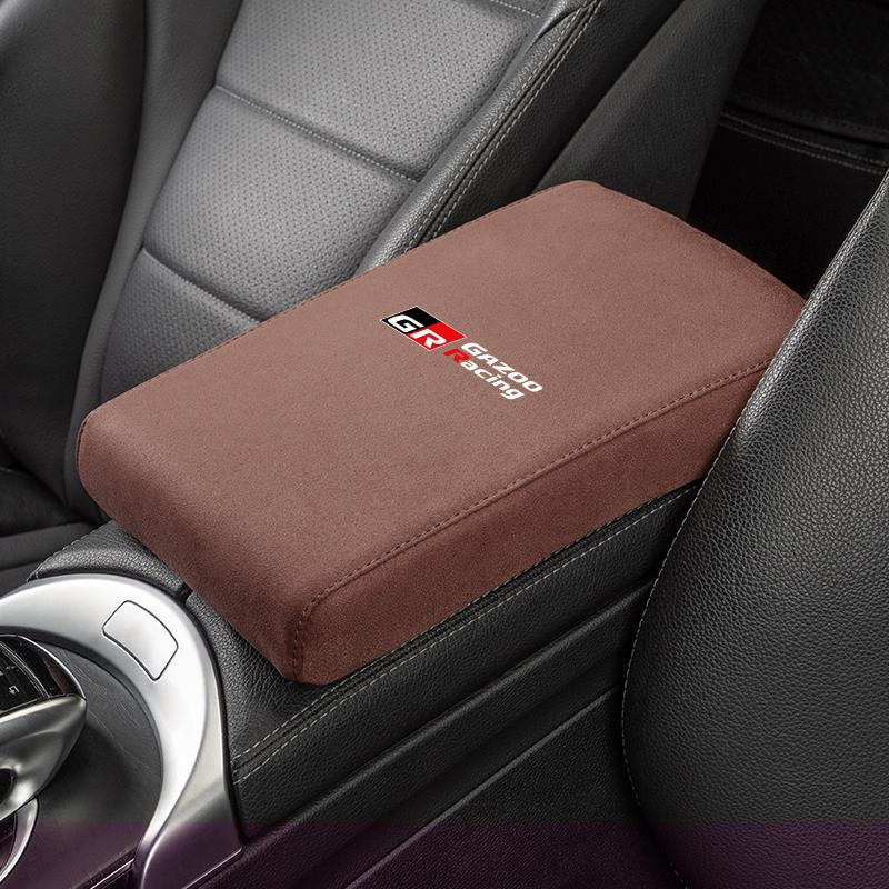 Car Armrest Box Heighten Mat Suede Hand Pad For Toyota RAV4 Hilux Aygo Yaris Ractis Corolla Camry CHR Auris Tacoma Stickers